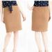 J. Crew Skirts | J. Crew Camel Tan Double Serge Wool Pencil Skirt Lined New With Flaw Size 0 | Color: Tan | Size: 0