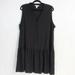 Nine West Dresses | Nine West Women's Black Sleeveless Button Front Ruffle Hem Dress Plus Size Xxl | Color: Black | Size: Xxl