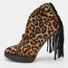 Burberry Shoes | Burberry Beige/Brown Leopard Print Calf Hair Fringe Ankle Boots | Color: Brown | Size: 37