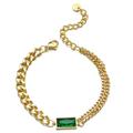 Free People Jewelry | Crystal Bracelet | Gold Plated Stainless Steel | Color: Gold/Green | Size: Os