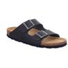 Pantolette ROHDE "Grado", Herren, Gr. 45, blau (dunkelblau), Leder, klassisch, Schuhe, Sommerschuh, Schlappen, Poolslides, ergonomisch geformtes Fußbett
