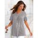 Tunikashirt INSPIRATIONEN "Tunikashirt" Gr. 48, grau (grau, weiß, bedruckt) Damen Shirts Jersey