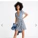 Madewell Dresses | Madewell Women’s Silk Ruffle-Edge Wrap Mini Dress In Bitsy Floral Blue White | Color: Blue/White | Size: Xxs