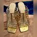 Jessica Simpson Shoes | Jessica Simpson Arriya Gold Strappy Wedge Sandals Size 9.5 | Color: Gold | Size: 9.5