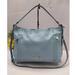 Coach Bags | Coach Sky Blue Pebbled Leather Zipper Pocket Crossbody Shoulder Bag | Color: Blue | Size: Os