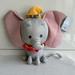 Disney Toys | Disneydumbo Elephant Plush Soft Stuffed Animal Toy 13” New With Tags | Color: Gray/Pink | Size: Osbb