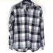 Carhartt Tops | Carhartt Womens Large Shirt Top Fairview Black Plaid Button Up Long Sleeve Gray | Color: Black/White | Size: L