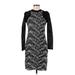 M Missoni Casual Dress - Sweater Dress: Black Chevron/Herringbone Dresses - Women's Size 6