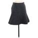 Ann Taylor LOFT Casual Fit & Flare Skirt Knee Length: Gray Tweed Bottoms - Women's Size 4