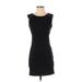 Aqua Casual Dress - Mini Crew Neck Sleeveless: Black Print Dresses - Women's Size Small
