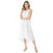 Plus Size Women's V-Neck High-Low Eyelet Dress by Roaman's in White (Size 22/24)