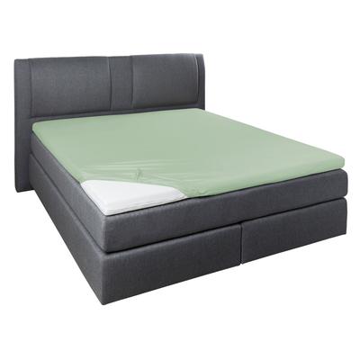 Spannbettlaken PRIMERA "Elasthan-Feinjersey Topper", braun (eukalyptus), B:140-160cm L:200-220cm, Jersey-Elasthan, Obermaterial: 95% Baumwolle, 5% Elasthan, Laken, Aus 95% gekämmter Baumwolle und 5% Elastan Image