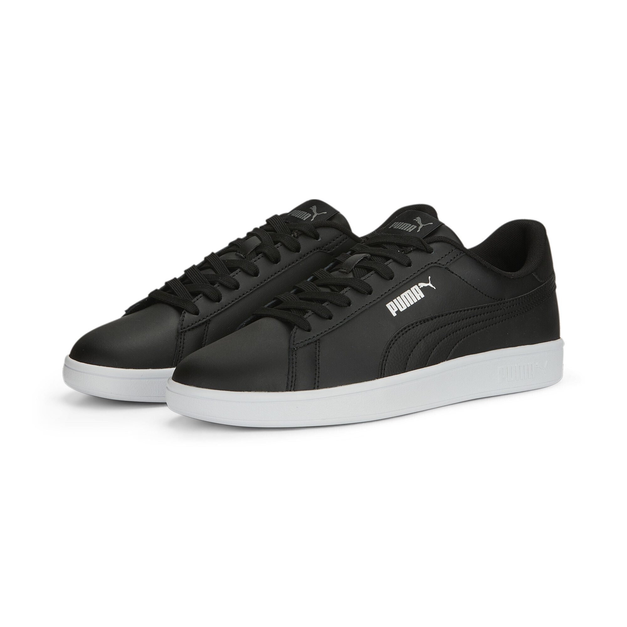 Sneaker PUMA "Smash 3.0 Sneakers Erwachsene", Damen, Gr. 48, schwarz-weiß (schwarz, weiß schwarz), Obermaterial: Synthetik, Textil, Kuhleder, Leder; Futter: Textil; Innensohle: Textil; Laufsohle: Gummi, Schuhe Sneaker