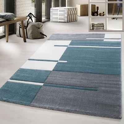 Teppich AYYILDIZ TEPPICHE "Hawaii 1310", blau, B:240cm H:13mm L:340cm, Kunstfaser, Teppiche, Läufer, handgearbeiteter Konturenschnitt, Wohnzimmer Image