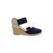 Andre Assous Wedges: Blue Color Block Shoes - Women's Size 8