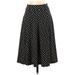 Lands' End Formal A-Line Skirt Calf Length: Black Polka Dots Bottoms - Women's Size 0