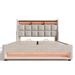 INLE Platform Storage Bed Upholstered/Metal/Linen in Brown | 45.7 H x 58.2 W x 82.2 D in | Wayfair NIESL4597LST