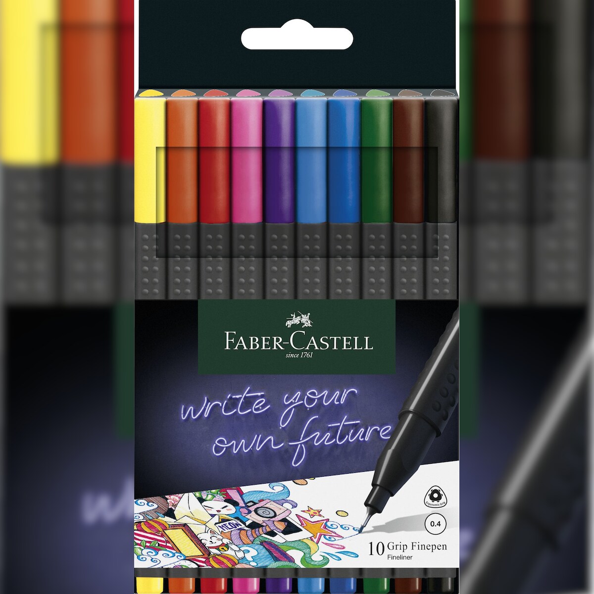 Fineliner Finepen Grip 10St Image