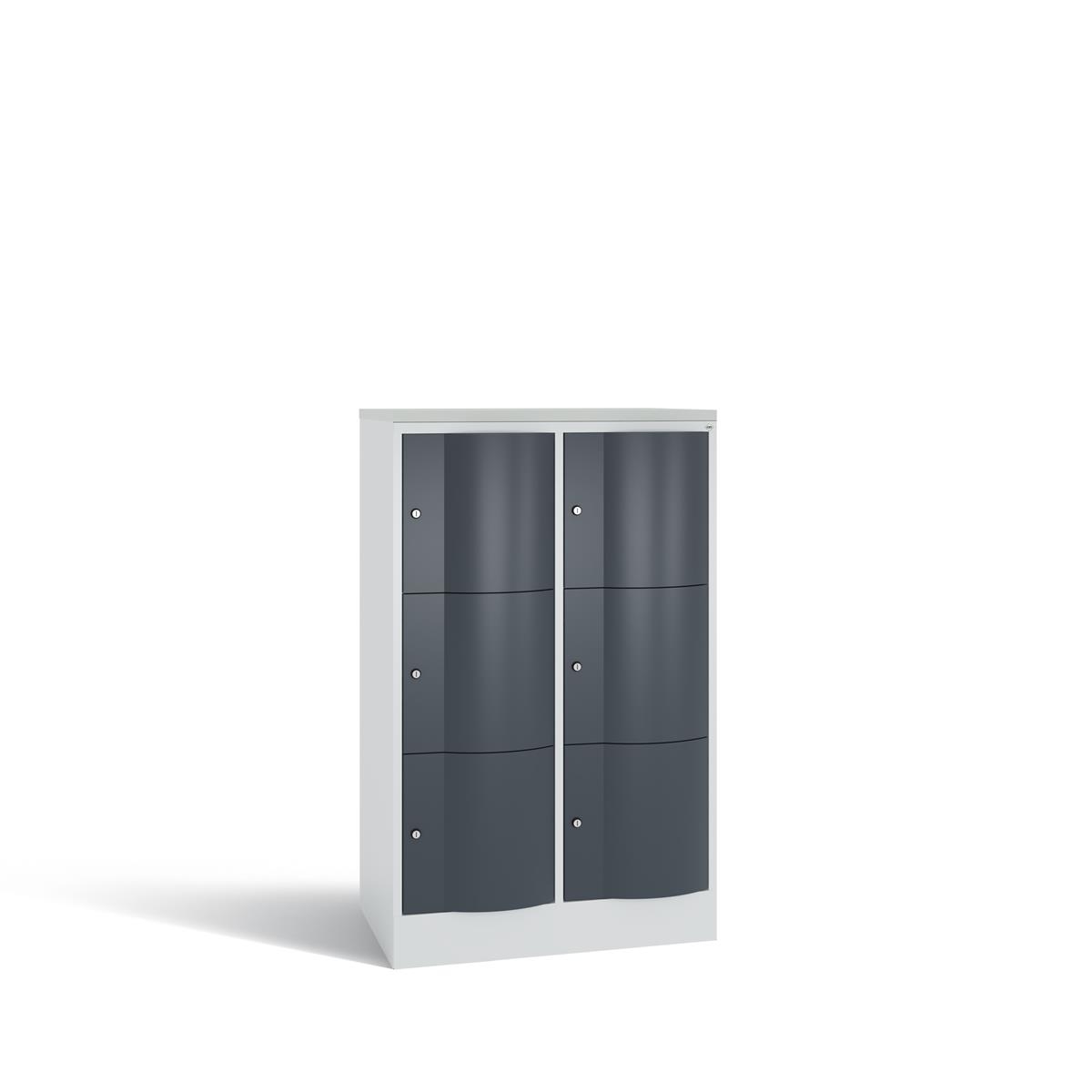 C+P Schließfachschrank Resisto, H1255xB772xT540mm, 7035/7016 Image