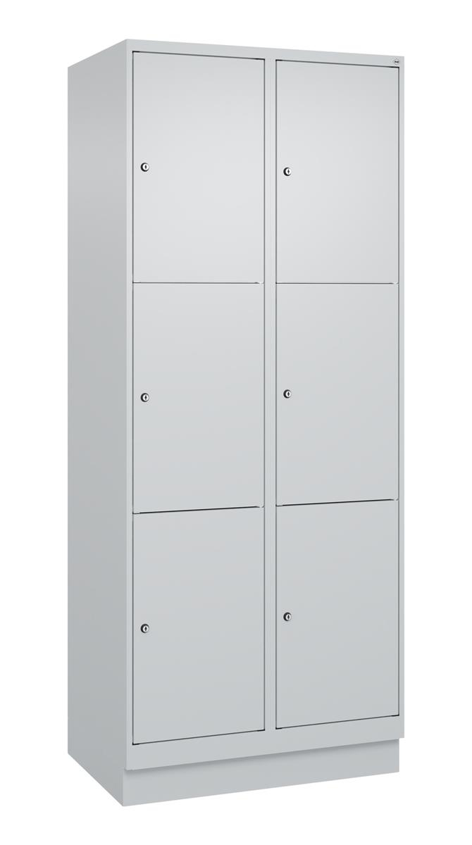 C+P Schließfachschrank Classic PLUS, Sockel, 2 Abteile, 1950x800x500mm, 7035/703 Image