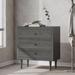 Ebern Designs Lovelee 3 Drawer 31.25" W Dresser Wood in Gray | 33.75 H x 31.25 W x 16 D in | Wayfair 40E6570AA217481CA7D7AB7B5DA7AA18