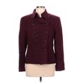 Escada Wool Coat: Burgundy Jackets & Outerwear - Women's Size 42