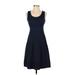 Tory Burch Casual Dress - A-Line: Blue Solid Dresses - Women's Size 2