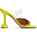 Yellow Paloma Crystal Slipper Heeled Sandals