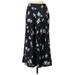 Banana Republic Formal Midi Skirt Calf Length: Black Floral Bottoms - Women's Size 0 Petite