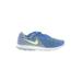 Nike Sneakers: Athletic Platform Activewear Blue Print Shoes - Women's Size 8 1/2 - Almond Toe