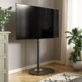 Fitueyes Modern Corner TV Stand w/ Swivel Mount for 37" - 65" TVs Glass/Metal in Black | 21.7 W x 21.7 D in | Wayfair WFF02M1442B