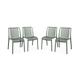 Lot de 4 chaises de jardin en plastique vert de gris