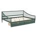 Alcott Hill® Sofa Bed w/ Drawers Wood in Green | 32.3 H x 75.8 W x 57.2 D in | Wayfair 3632F8CBEF5A413C9E6DC4D966BBD8E7