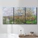 Winston Porter Printed Mistral V In Azure Framed On Canvas 3 Pieces Print Canvas, Solid Wood in Brown | 27 H x 54 W x 2 D in | Wayfair