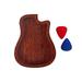 Wooden Guitar Picks Plectrum Holder Storage Box with 2pieces Guitar Picks for Guitar Bass (Random Color Picks)