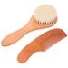 Baby Wool Brush Cover Newborn Hair Comb Infant Grooming Kit Bath Scrubber Beech