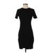 Trafaluc by Zara Casual Dress - Bodycon Crew Neck Short sleeves: Black Color Block Dresses - Women's Size Small