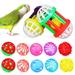12 Pcs Foraging Balls Bird Toys Parrot Parakeets Toys Cockatiel Chewing Training Bell Balls Playthings
