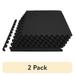 (2 pack) BalanceFrom 1/2 In. Thick Flooring Puzzle Exercise Mat with High Quality EVA Foam Interlocking Tiles 6 Piece 24 Sq Ft. Black