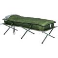 Outsunny Folding Camping Cot w/ Mattress Sleeping Bag Pillow Bag Green