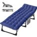 Docred Folding Camping Cot for Adults & Kids Adjustable 5 Fold Reclining Folding Chaise 2-Sided Mattress with Pillow Portable Outdoor Folding Sleeping Cots Bed