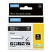 DYMO Rhino Industrial Vinyl Labels 1/2 White Print on Black Tape