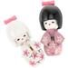 4 Pcs Gifts Home Decor Asian Baby Doll Traditional Decor Kimono Doll Laid Back Statue Wooden