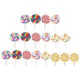 M 35 Pcs Jewlery Rainbow Swirl Lollipop Candy Embellishments Cake