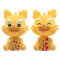 2 Pcs New Year s Cute Dragon Xiaobao Home Car Ornament Bobblehead Doll Office Desktop Decoration The Gift for Ornaments Resin