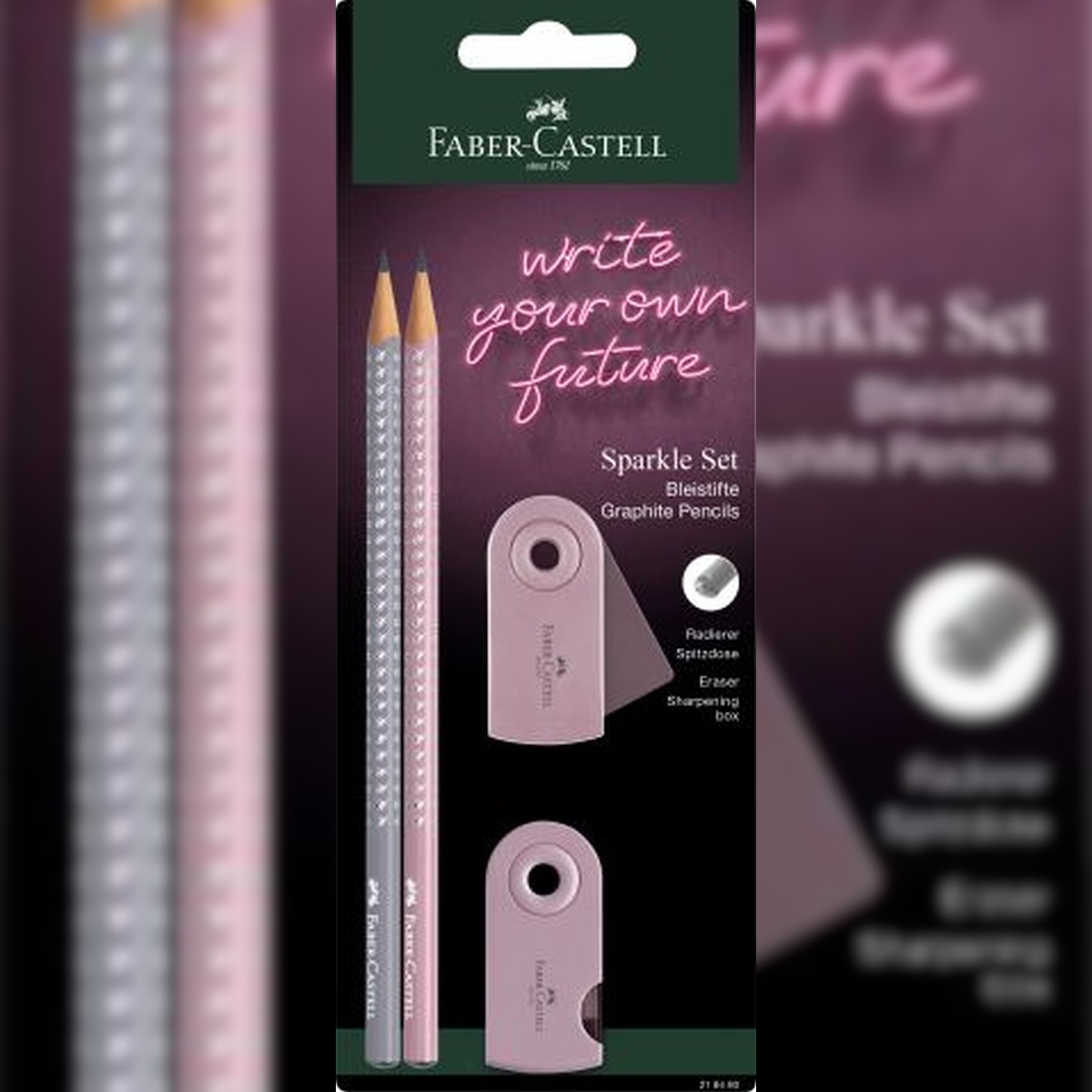 Faber-Castell 218480 FABER-CASTELL Schreibset GRIP SPARKLE, rose Image