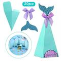 LNGOOR Mermaid Gift Bags 20 Pcs Gift Wedding Party Candy Sweet Treat Boxes for Kids Mermaid Birthday Party Supplies Decorations Baby Shower Supplies