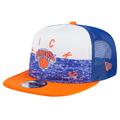 Men's New Era Blue York Knicks Arch A-Frame Trucker 9FIFTY Snapback Hat
