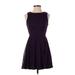 City Triangles Casual Dress - A-Line Crew Neck Sleeveless: Purple Dresses - Women's Size Small