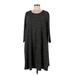 Ellos Casual Dress - Shift Scoop Neck 3/4 sleeves: Gray Dresses - Women's Size Medium